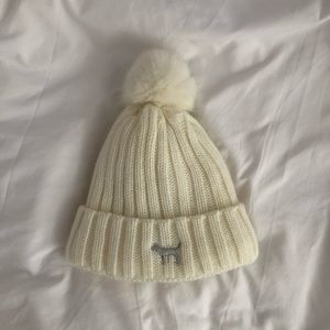 Creamy colored beanie from Pink